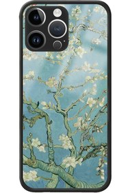 Resim WANNA PROTECT Iphone 14 Pro Kamera Korumalı Premium Van Gogh Almond Blossom Desenli Glossy Telefon Kılıfı 