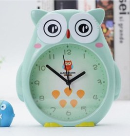 Resim Baykuş Büyük Boy Sevimli Baykuş Saat Çocuk Odası Saati Yeşil 