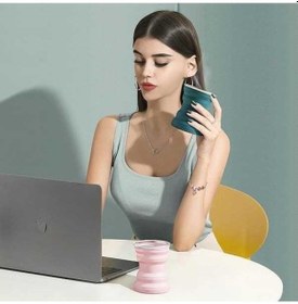 Resim Novahub 350ml Mavi Katlanır Silikon Bardak, Seyahat İçin Mini Teleskopik Kapaklı Su Bardağı Mavi 