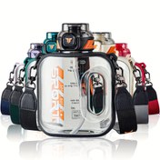 Resim 1 Adet TKK Sızdırmaz Spor Su Şişesi - Kulplu ve Pipetli, Geniş Ağızlı, BPA İçermeyen, 1000ml/1600ml/2100ml (33.81oz/54.1oz/71.01oz) - Sporcu, Kampçı, Yürüyüşçü ve Seyahat için İdeal Hidrasyon Ekipmanı, Mat Yüzey, BPA'sız Malzeme 