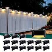 Resim 16 Adet Güneş Enerjili LED Çatı Işıkları - Otomatik Açma/Kapama Sıcak Beyaz Yol Aydınlatması, IP44 Yüksek Kalite & Taşınabilir, Dış Merdivenler, Çitler, Bahçeler, Ticari Alanlar için Kolay Kurulum Donanımı ile (Alışveriş Merkezleri, Restoranlar, Kütüphaneler) | Güneş Enerjili Dış Mekan Işıklar, Bahçe Aydınlatma | Kompakt Işık Tasarımı | Dayanıklı Plastik Gövde 