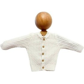 Resim Erkek Bebek Triko Düğmeli Hırka-15451 Krem 