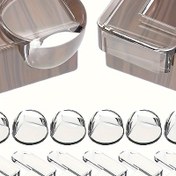 Resim 12 adet Şeffaf PVC Silikon Çarpışma Koruyucu Köşe, Kahve Masası Köşe Koruyucusu, Güçlü Yapışkanlıklı Çarpışma Önleyici Köşe ve Kenar Koruma, Mobilya Köşesi ve Kenarı için Güvenlik Tamponu, Şeffaf L-Şekilli/Yuvarlak Tip 