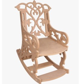 Resim Ahşap Oymalı Sallanan Sandalye Büyük Ahşap 