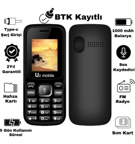 Resim UZ Mobile - Yerli Üretim Tuşlu Cep Telefonu (Uz Türkiye Garantili) 