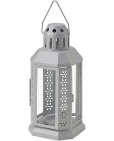 Resim Ikea Enrum 22 Cm Lame Dekoratif Fener - Çelik Mumluk Şamdan 