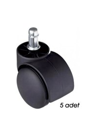 Resim Ofisbazaar Yedek Sandalye Tekerleği 50 Mm 5'li Paket Siyah Siyah 
