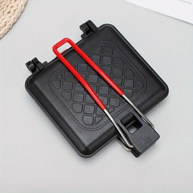 Resim Mini Açık Hava Twill Sandwich Fırın Tepsisi - Çift Taraflı Yapışmaz Düz Taban Dökme Toast ve Steak Tepsisi, Kolay Saklama İçin Katlanabilir Kare Tasarım, Dayanıklı ve Kolay Temizlenebilir Mutfak Aleti, Sandwich Yapıcı, Modern Mutfak Eşyası, Kolay Temizlenebilir Yüzey 