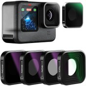 Resim ND Filtre Seti GoPro Hero 12 11 10 9 Black ile Uyumlu, ND8/ND16//ND32/CPL Aksiyon Kamera Aksesuarı Nötr Yoğunluk Polarize Lens Filtresi 