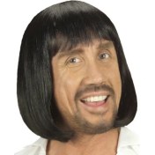 Resim Kuzgun Ticaret Siyah Renk Erkekler Için Kısa Ortaçağ Peruğu 