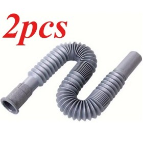 Resim Dashanshop 2 Adet Gri Tıkanmaz Mutfak Ve Duş Hortumu - Dayanıklı Dalgıç Boru Hızlı Kurulum Aleti 