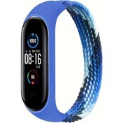 Resim Sunshine022 Mi Band 3 4 5 6 7 Uyumlu Naylon Örgü Tek Halka Esnek Kayış S Mavi 