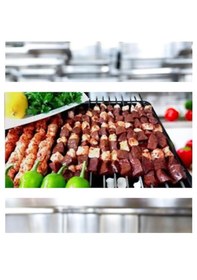 Resim 10 Adet Kebap Kıyma Şişi 55 Cm,2 Cm En - 10 Adet Domates,sebze,kuşbaşı Şişi Yassı ,10 Ciğer Şişi,1 Şiş Kabı 