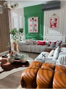Resim S Home Design Concept Bellini 6 Modül Kırık Beyaz Teddy Kahve Deri Köşe Koltuk Takımı 