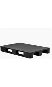 Resim Hira Plastik Palet Düz Desen Siyah Plastik Taşıma Paleti 80X120X15 Cm 