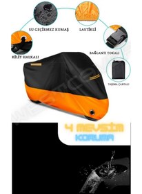 Resim WestCover Apec PS3 Arka Çanta Uyumlu (Turuncu-Siyah) Reflektörlü Motosiklet Brandası,Örtüsü 