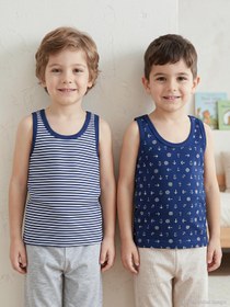 Resim Civil Boys Sailor 2-10 Yaş Erkek Çocuk 2'li Atlet - Standart / 8-9 Yaş 