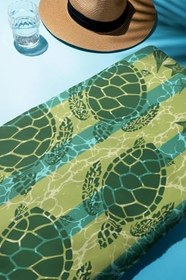 Resim Dijital Baskı Plaj Deniz Havlusu Kaplumbağa Desenli Peştamal HVL0114 