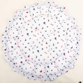 Resim Yuvarlak Babynest - Çift Taraflı - Lacivert Saten - Bahriyeli 