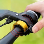 Resim Ultra Yüksek Sesli Alüminyum Alaşımlı Bisiklet Zili - Dağ ve Yol Bisikletleri için Dayanıklı, Dikişsiz Tasarım, Hızlı Serbest Bırakma Kolu ile Kolay Kurulum, Siyah & Altın Vurgular, 22.2mm-31.8mm Gidon Uyumlu, Dağ Bisikleti Aksesuarları 