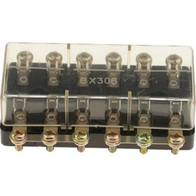 Resim 12 V 6WAY Devre Araba Tekne Otomotiv Sigorta Kutusu Blok Tutucu 6X30MM Cam Tüp 6-Way 