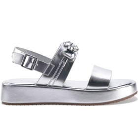 Resim Nine West DINNA 3FX Gümüş Kadın Kalın Taban Sandalet 