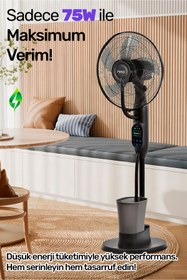 Resim NPO N01 Buz Eklenebilir Ultrasonik Buharlı Zaman Ayarlı 3 Kademli Sessiz 75 W Akıllı Vantilatör 