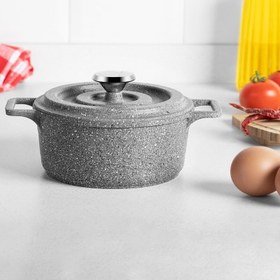 Resim Aryıldız Fontal Alüminyum Döküm Mini Tencere Gri 14 cm 