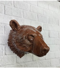 Resim Dekoratif Ayı Duvar Heykeli Asılabilir Hediyelik 25x19 Cm 