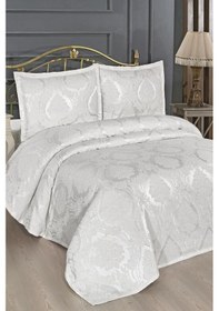 Resim Çeyiz Diyarı Ravon Şönil Çift Kişilik Yatak Örtüsü 230x250 Cm Krem Krem 