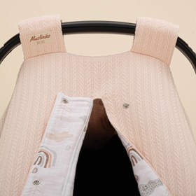 Resim Puset Örtüsü - Çift Taraflı - Somon Örgü - Yeşil Gökkuşağı 