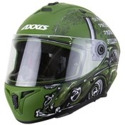 Resim Axxis Draken S Iron Peace Kapalı Kask Mat Yeşil 