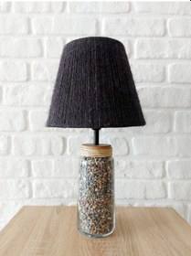 Resim Retro Now River Renkli Dere Taşi Cam Ayakli Abajur 