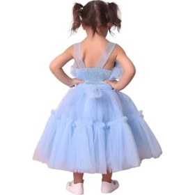 Resim Ahsenim Bebe Göğüs Fırfırlı Kız Çocuk Abiye Elbise 5-10 Yaş 