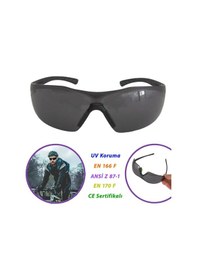 Resim Uv Korumalı Silikon Burunlu Rüzgar Koruyucu Bisiklet Gözlüğü Füme 