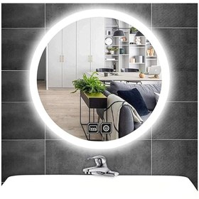 Resim GLOBAL LED MIRROR 90 Cm Dokunmatik Tuşlu Buğu Yapmayan Ledli Yuvarlak Banyo Aynası 