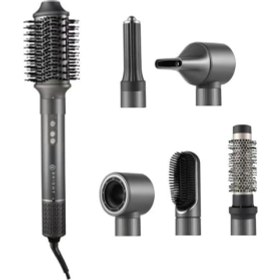 Resim Bright Elegance BE-5117 6 In 1 Hava Üflemeli Bldc Iyonizer Saç Şekillendirici Set Antrasit 