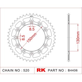 Resim Yamaha WR 250 X RK Çelik Arka Dişli B4406-42 (2008-2015) 