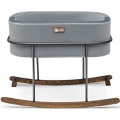 Resim Anne Yanı Beşik Hier Bebek Siyah Metal Stand Gri Sepet 