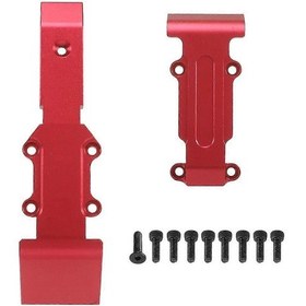 Resim 1/16 Slash E-summit Rc Araba Yükseltme Parçaları Aksesuarları Kırmızı İçin 2 Adet Metal Ön Ve Arka Koruma Plakası Seti 7037 