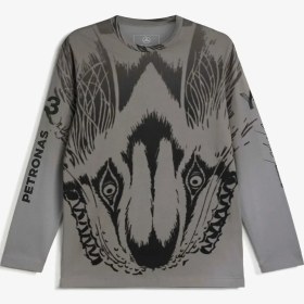 Resim Mercedes Wolf Graphic Long Sleeve Tee 'Grey' 