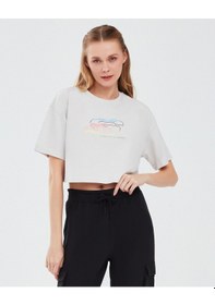 Resim Skechers Graphic T-Shirt W Short Sleeve Kadın Gri Tshirt S241014-035 Gri 