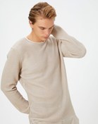 Resim Triko Kazak Bisiklet Yaka Dokulu Slim Fit Uzun Kollu 