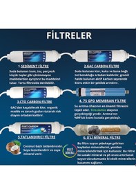 Resim 13 Aşamalı 8 L Çelik Tanklı Pompasız Multimineralli Su Arıtma Cihazı Premium Seri 