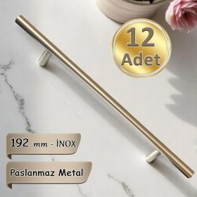 Resim 12 Adet Boy Kulp Inox 192 mm Kulp Mobilya Mutfak Dolabı Çekmece Dolap Kapak Kulpu Kulbu Metal Kulpları 