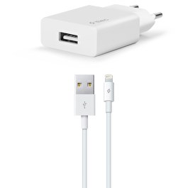 Resim SmartCharger 10.5W USB-A Seyahat Şarj Aleti Ve Lightning Kablo 1m Beyaz 