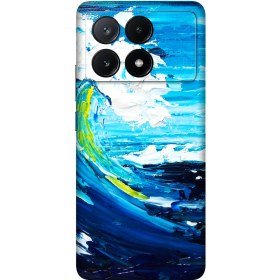 Resim PapsCover Poco X6 Pro Kaplama Yağlı Boya Dalgalar 