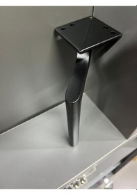 Resim Zarif Metal Ayak 17cm Mat Siyah Komidin Koltuk Puf Vestiyer Tv Ünite Ayağı Modern Mobilya Komidin 