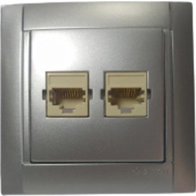 Resim 2XRJ45 DATA PRİZİ METALİK GÜMÜŞ (5ADET) SIMON 