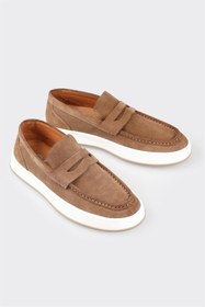 Resim Elle Shoes Taba Deri Erkek Loafer 